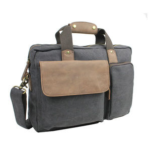 Casual Style Canvas Laptop Messenger Bag CM01GRY